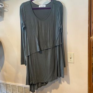 Latched mama asymmetric tunic front nursing access